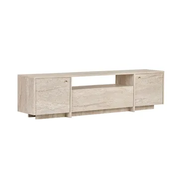 Farvik TV-bänk med Förvaring 180x46x35 cm - Travertin - Möbler - Tv möbel & mediamöbel - TV bänk & mediabänk