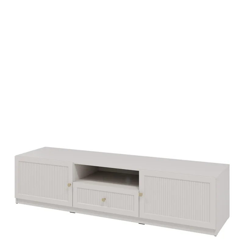 Fayric Golvstående Tv-bänk 180 cm med Förvaring i Målat Trä, Beige
