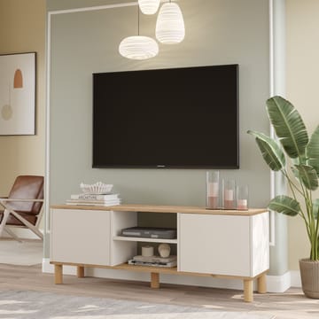 Fento Golvstående Tv Bänk 160 cm med Förvaring i Ek - Ljusbeige - Möbler - Tv möbel & mediamöbel - TV bänk & mediabänk