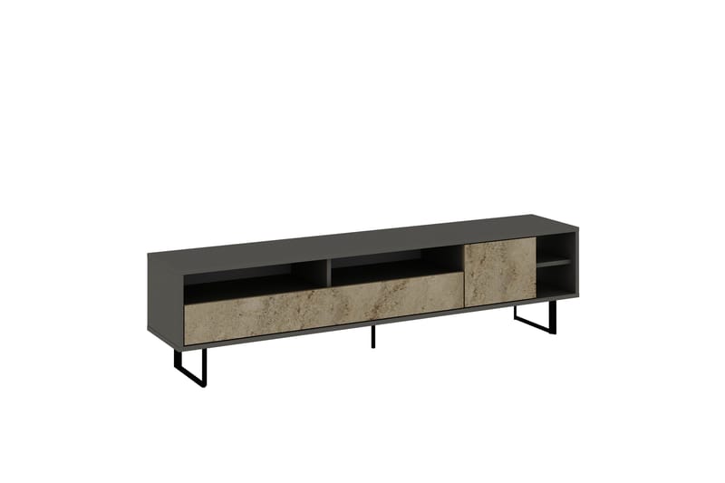Gazali Tv-bänk 180 cm, Grå/Travertin