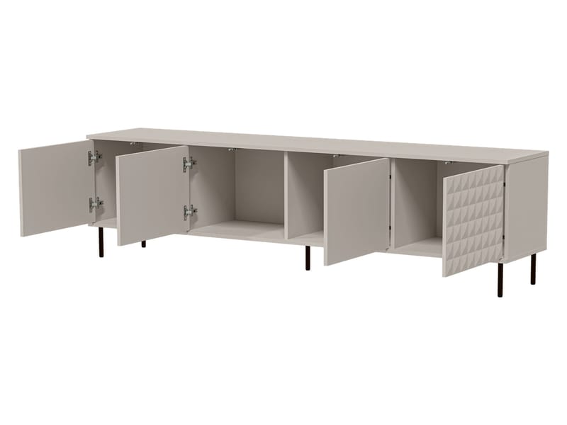 Granica Golvstående Tv Bänk 200 cm med Förvaring i Målat Trä - Beige - Möbler - Tv möbel & mediamöbel - TV bänk & mediabänk