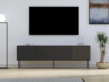 Gravendal TV-bänk 182x57 cm - Svart, valnöt - Möbler - Tv möbel & mediamöbel - TV bänk & mediabänk