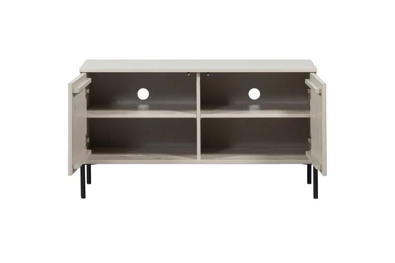 Gravure Golvstående Tv Bänk 100 cm med Förvaring i Målat Trä - Beige - Möbler - Tv möbel & mediamöbel - TV bänk & mediabänk