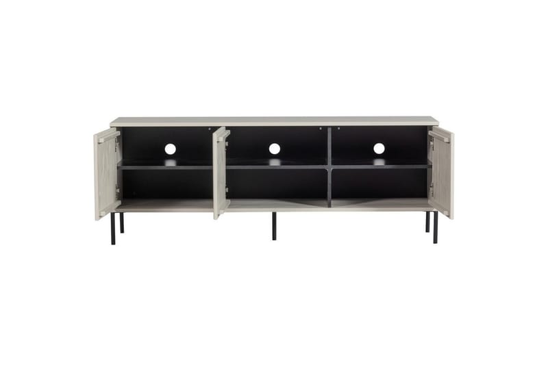 Gravure Golvstående Tv Bänk 150 cm med Förvaring i Mörkt Trä - Ljusbeige - Möbler - Tv möbel & mediamöbel - TV bänk & mediabänk