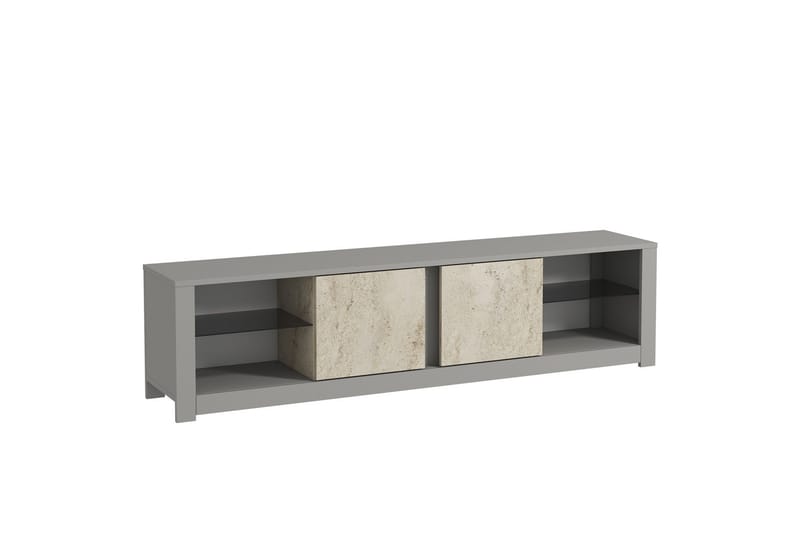Griselda Tv-bänk 180 cm, Grå/Travertin