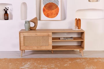 Hazeran Golvstående Tv-bänk 138 cm med Förvaring i Ek - Brun - Möbler - Tv möbel & mediamöbel - TV bänk & mediabänk