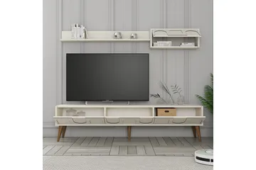Hazim Tv-bänk 180 cm - Cream/Valnöt - Möbler - Tv möbel & mediamöbel - TV bänk & mediabänk