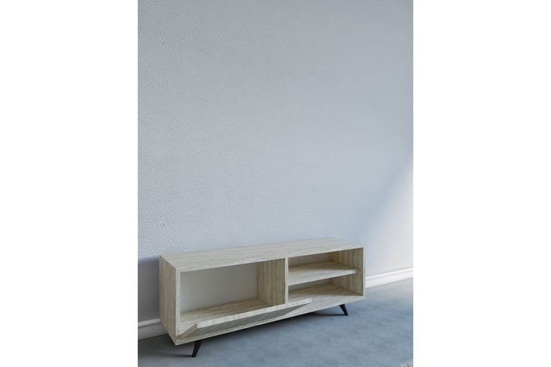 Hazle Golvstående Tv Bänk 120 cm med Förvaring i Trä - Beige - Möbler - Tv möbel & mediamöbel - TV bänk & mediabänk