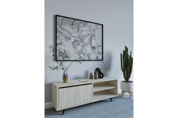 Hazle Golvstående Tv Bänk 120 cm med Förvaring i Trä - Beige - Möbler - Tv möbel & mediamöbel - TV bänk & mediabänk