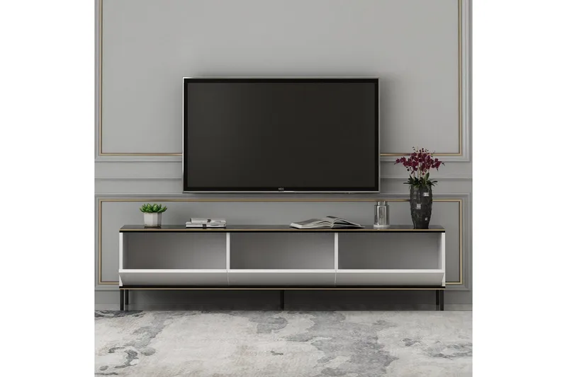 Imaj Golvstående Tv-bänk 180 cm med Förvaring i Målat Trä - Vit - Möbler - Tv möbel & mediamöbel - TV bänk & mediabänk