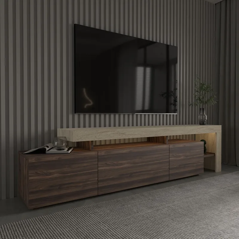 Jurukovo TV-bänk 192x53x37 cm - Valnöt - Möbler - Tv möbel & mediamöbel - TV bänk & mediabänk