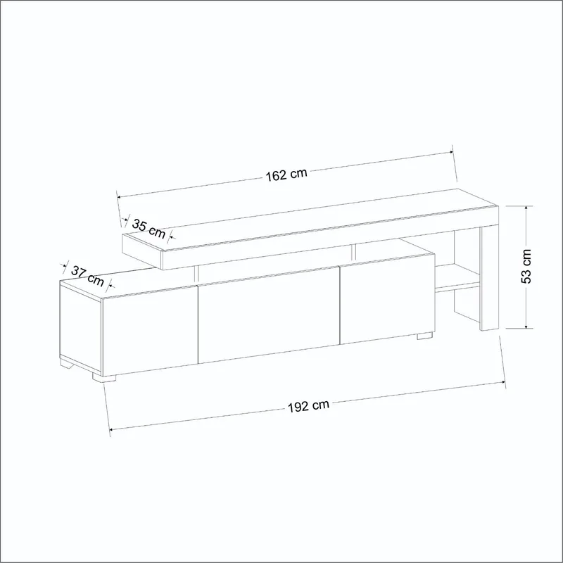 Jurukovo TV-bänk 192x53x37 cm - Valnöt - Möbler - Tv möbel & mediamöbel - TV bänk & mediabänk