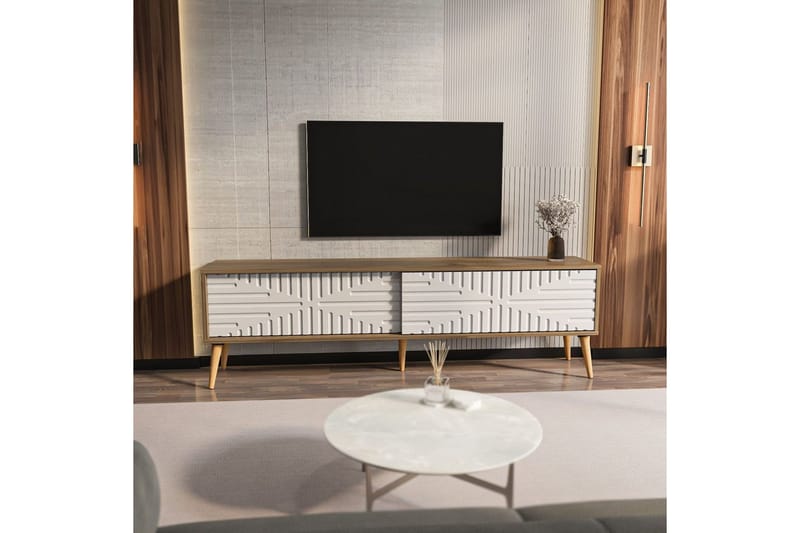 Kalon Golvstående Tv Bänk 180 cm med Förvaring i Valnöt - Valnötsbrun - Möbler - Tv möbel & mediamöbel - TV bänk & mediabänk
