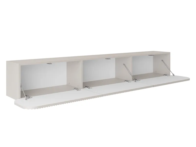 Lerva Väggmonterad TV Bänk 239 cm med Förvaring i Ljust Trä - Beige - Möbler - Tv möbel & mediamöbel - TV bänk & mediabänk