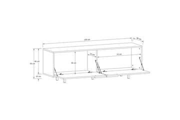 Lowboard Alberto 150x38x50 cm, Ek - 150x38x50 cm, Ek - Möbler - Tv möbel & mediamöbel - TV bänk & mediabänk