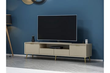 Luxe Golvstående Tv Bänk 180 cm med Förvaring i Ek - Beige - Möbler - Tv möbel & mediamöbel - TV bänk & mediabänk