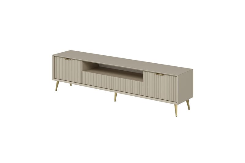 Luxe Golvstående Tv Bänk 180 cm med Förvaring i Ek - Beige - Möbler - Tv möbel & mediamöbel - TV bänk & mediabänk