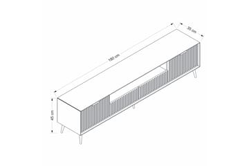 Luxe Golvstående Tv Bänk 180 cm med Förvaring i Ek - Beige - Möbler - Tv möbel & mediamöbel - TV bänk & mediabänk