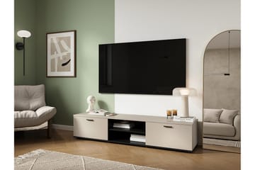 Lyrosen Golvstående TV Bänk 180 cm med Förvaring i Målat Trä - Beige - Möbler - Tv möbel & mediamöbel - TV bänk & mediabänk