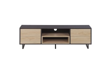 Maine Golvstående TV-bänk 140 cm med Förvaring i Ljust Trä - Mörkbrun - Möbler - Tv möbel & mediamöbel - TV bänk & mediabänk