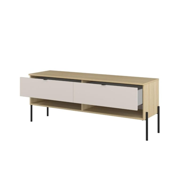 Malmer Golvstående TV Bänk 140 cm med Förvaring i Ek - Beige - Möbler - Tv möbel & mediamöbel - TV bänk & mediabänk