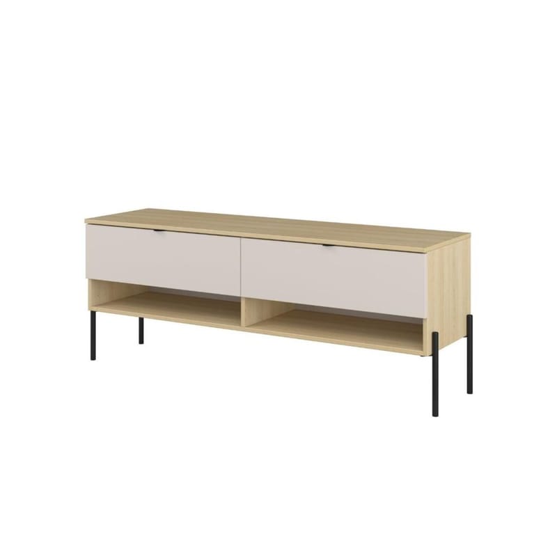 Malmer Golvstående TV Bänk 140 cm med Förvaring i Ek, Beige