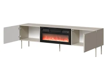 Marros Tv-bänk 200 cm med Elkamin - Beige - Möbler - Tv möbel & mediamöbel - TV bänk & mediabänk