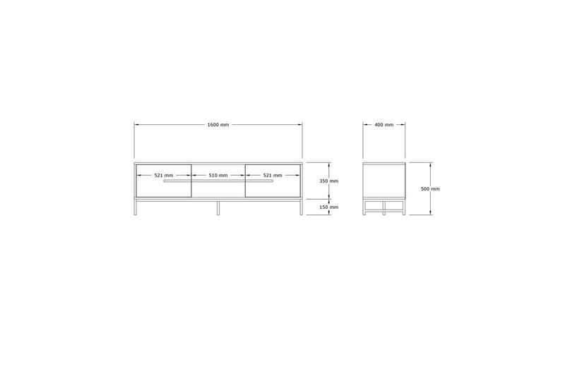 Mono Golvstående TV-bänk 160 cm med Förvaring i Ek - Beige - Möbler - Tv möbel & mediamöbel - TV bänk & mediabänk