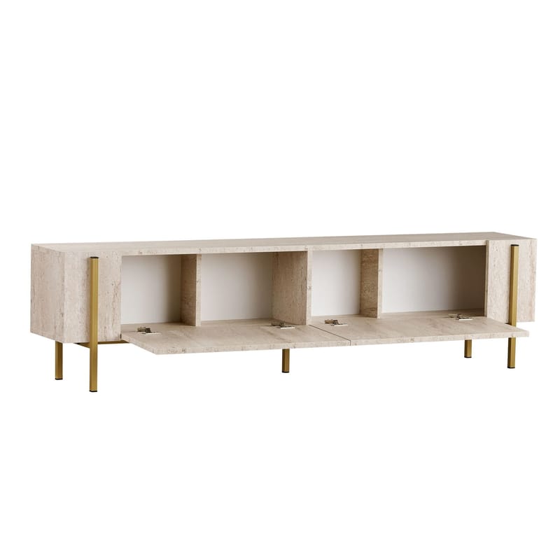 Nexus TV-bänk 180 cm - Travertin och guld - Möbler - Tv möbel & mediamöbel - TV bänk & mediabänk