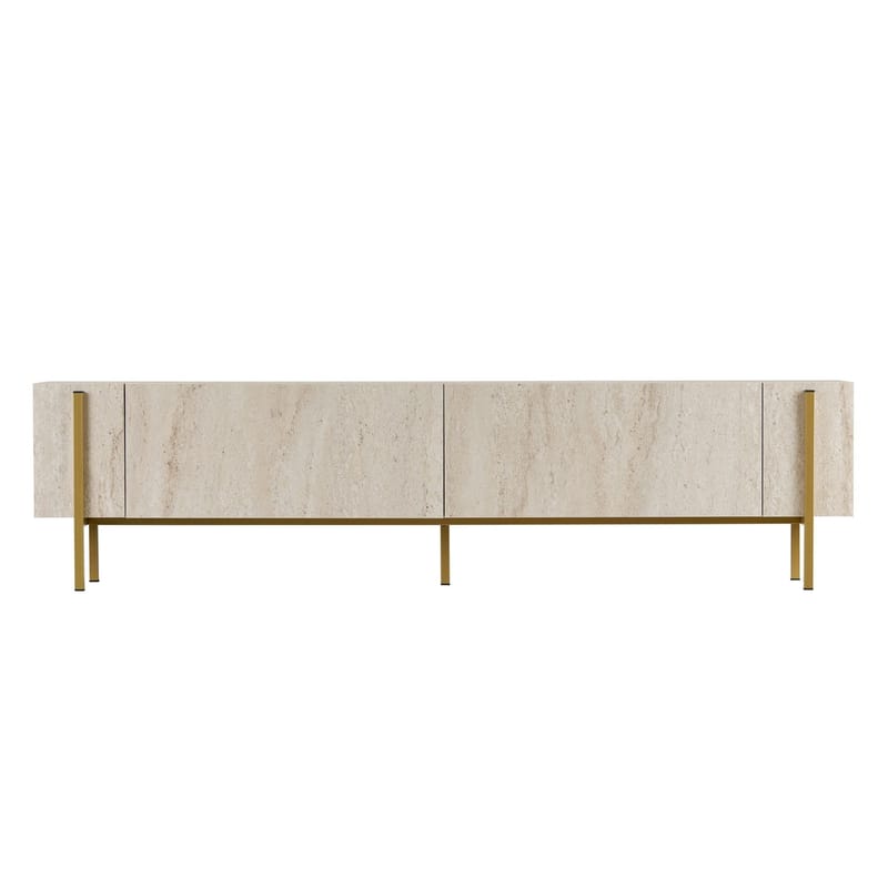 Nexus TV-bänk 180 cm - Travertin och guld - Möbler - Tv möbel & mediamöbel - TV bänk & mediabänk