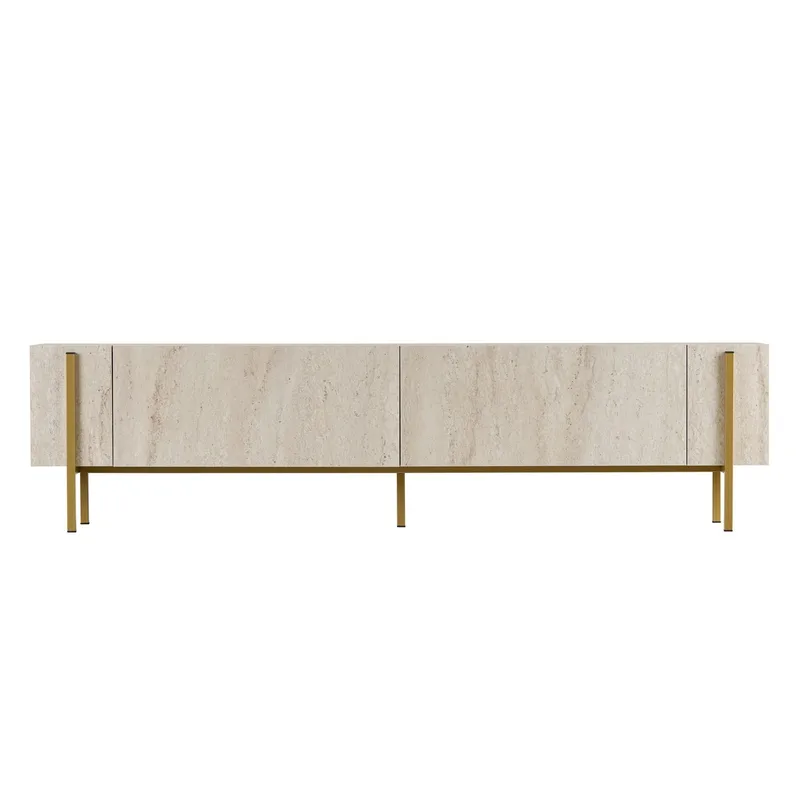 Nexus TV-bänk 180 cm - Travertin/guld - Möbler - Tv möbel & mediamöbel - TV bänk & mediabänk