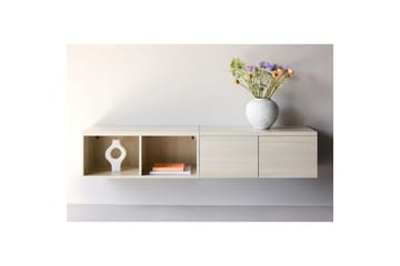 Nomi Vägghängd Tv Bänk 180 cm med Förvaring i Ljust Trä - Beige - Möbler - Tv möbel & mediamöbel - TV bänk & mediabänk