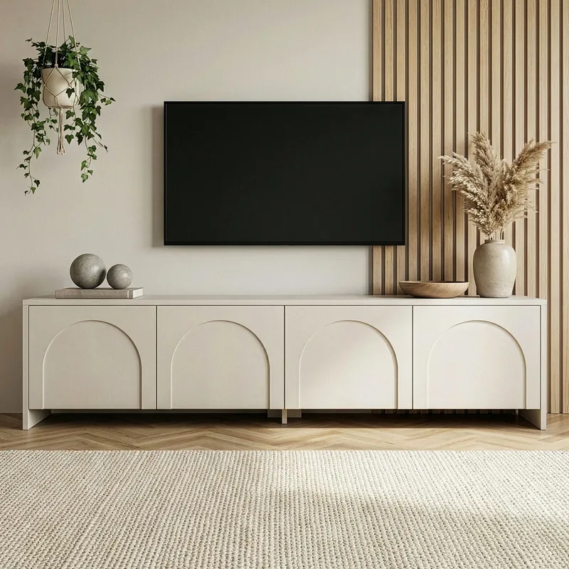 Nomira TV-bänk 180 cm - Cream - Möbler - Tv möbel & mediamöbel - TV bänk & mediabänk