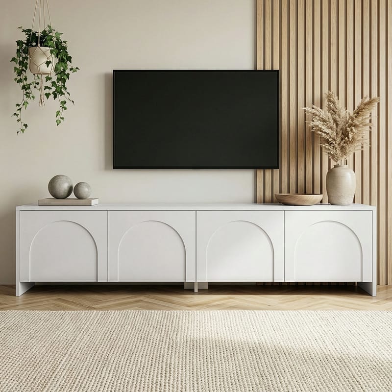 Nomira TV-bänk 180 cm - Vit - Möbler - Tv möbel & mediamöbel - TV bänk & mediabänk