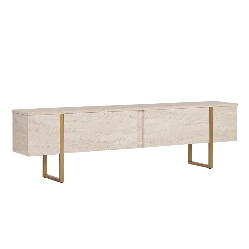 Nopira TV-bänk 180 cm, Travertin/guld