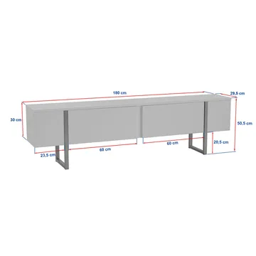 Nopira TV-bänk 180 cm - Valnöt/guld - Möbler - Tv möbel & mediamöbel - TV bänk & mediabänk