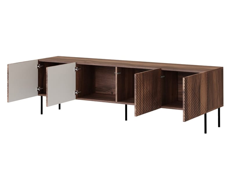 Norrs Golvstående Tv-bänk 191 cm med Förvaring i Målat Trä - Ljusbeige - Möbler - Tv möbel & mediamöbel - TV bänk & mediabänk