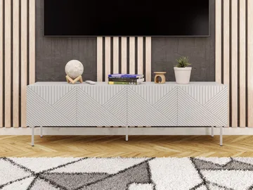 Norrs Golvstående Tv-bänk 191 cm med Förvaring i Målat Trä - Ljusbeige - Möbler - Tv möbel & mediamöbel - TV bänk & mediabänk