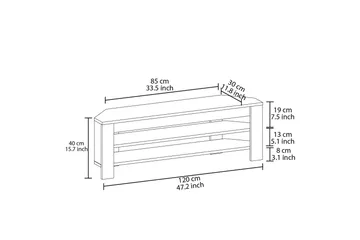 Oderzo Tv-bänk 120 cm - Travertin - Möbler - Tv möbel & mediamöbel - TV bänk & mediabänk