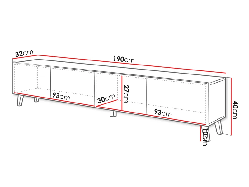 Orvik Tv-bänk 190 cm - svart - Möbler - Tv möbel & mediamöbel - TV bänk & mediabänk