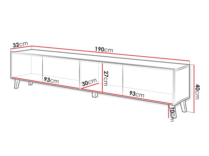 Orvik Tv-bänk 190 cm - vit - Möbler - Tv möbel & mediamöbel - TV bänk & mediabänk