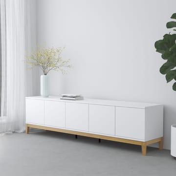 Pelle Tv-bänk 200 cm - Vit/Wotan-ek - Möbler - Tv möbel & mediamöbel - TV bänk & mediabänk