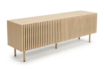 Peyra Ribbad TV-bänk 160 cm med Förvaring, Trä- och Ekutseende - Natur - Möbler - Tv möbel & mediamöbel - TV bänk & mediabänk