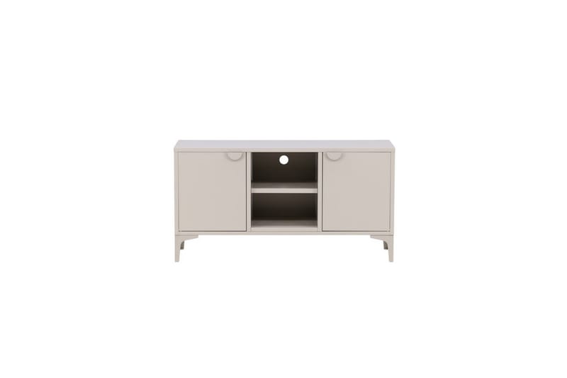 Piring Golvstående TV-bänk 120 cm med Förvaring i Metall, Beige
