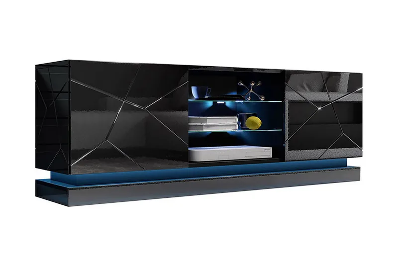 Qiu Tv-bänk 160 cm, Svart