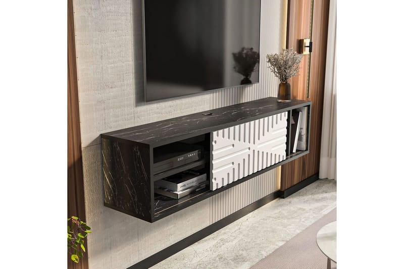 Saller Tv-bänk 140 cm - Svart/Vit - Möbler - Tv möbel & mediamöbel - TV bänk & mediabänk
