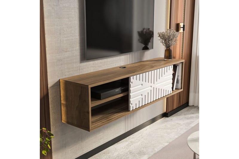 Saller Tv-bänk 140 cm - Valnöt/Vit - Möbler - Tv möbel & mediamöbel - TV bänk & mediabänk