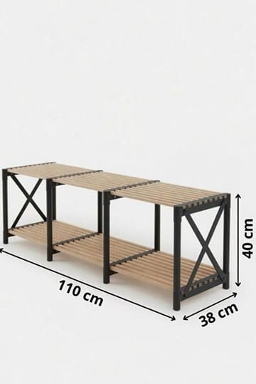 Savor Golvstående Tv Bänk 110 cm med Förvaring i Ljust Trä - Ljusbrun - Möbler - Tv möbel & mediamöbel - TV bänk & mediabänk