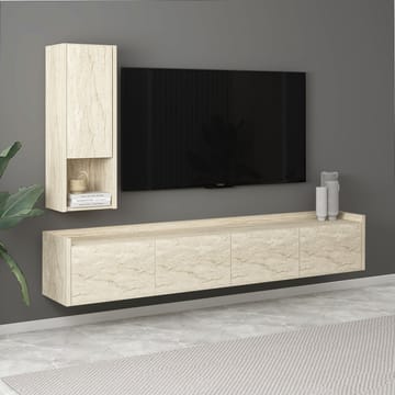 Semoure Vägghängd Tv Bänk 160 cm med Förvaring i Trä - Beige - Möbler - Tv möbel & mediamöbel - TV bänk & mediabänk