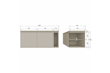 Settle Golvstående Tv Bänk 108 cm med Förvaring i Furu - Beige - Möbler - Tv möbel & mediamöbel - TV bänk & mediabänk